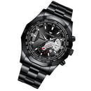 FNGEEN S001 Men Waterproof Watch Calendar Watch(Black Steel Black Surface)