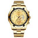 FNGEEN S001 Men Waterproof Watch Calendar Watch(Full Gold Gold Surface)