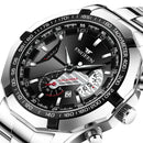 FNGEEN S001 Men Waterproof Watch Calendar Watch(Black Leather Black Steel Black Surface)