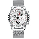 FNGEEN 5757 Men Waterproof Sports Fashion Stainless Steel Watch(White Net White Shell White Surface)