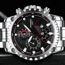 FNGEEN 5757 Men Waterproof Sports Fashion Stainless Steel Watch(White Net White Shell White Surface)