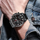 FNGEEN 5757 Men Waterproof Sports Fashion Stainless Steel Watch(Black Net Black Shell Black Surface)