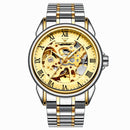 FNGEEN 8866 Men Waterproof Watch Fashion Double-Sided Hollow Automatic Mechanical Watch(Gold Gold Surface)