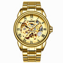 FNGEEN 8866 Men Waterproof Watch Fashion Double-Sided Hollow Automatic Mechanical Watch(All Gold Gold Surface)