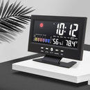 8082T Weather Forecast Clock LED Color Screen Perpetual Calendar Temperature And Humidity Intelligent Voice Control Electronic Alarm Cloc,Specification: Black