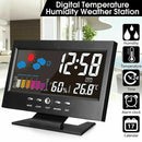 8082T Weather Forecast Clock LED Color Screen Perpetual Calendar Temperature And Humidity Intelligent Voice Control Electronic Alarm Cloc,Specification: Black + USB