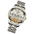 FNGEEN 4001 Men Watch Multi-Function Quartz Watch, Colour: Gold White Surface