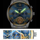 FNGEEN 4001 Men Watch Multi-Function Quartz Watch, Colour: Gold White Surface