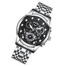 FNGEEN 4088 Men Hollow Quartz Watch Student Waterproof Luminous Watch(White Steel Black Surface)