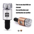 JO-6291 Negative Ion Car Sterilizing Air Purifier Mobile Phone High-Speed Charging Dual USB Cigarette Lighter(Mysterious Silver)