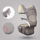 Kangaroo Baby Double Shoulder Baby Carrier Front Holding Type Foldable Lightweight Waist Stool(Dream Grey)