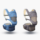 Kangaroo Baby Double Shoulder Baby Carrier Front Holding Type Foldable Lightweight Waist Stool(Dream Grey)