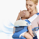 Kangaroo Baby Double Shoulder Baby Carrier Front Holding Type Foldable Lightweight Waist Stool(Dream Grey)
