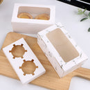 25 PCS Window Cupcake Packaging Box Muffin Cake Box With Inner Support, Specification: 6 In One (White)