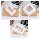 25 PCS Window Cupcake Packaging Box Muffin Cake Box With Inner Support, Specification: 6 In One (White)