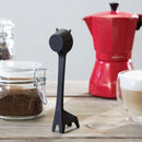 5 PCS Cartoon Giraffe Shape Coffee Spoon Coffee Bean Powder Quantitative Spoon Metering Plastic Spoon(Black)