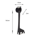 5 PCS Cartoon Giraffe Shape Coffee Spoon Coffee Bean Powder Quantitative Spoon Metering Plastic Spoon(Black)