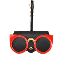 Cute And Funny PU Sunglasses Case Portable Glasses Case With Hanging Buckle, Colour: Cat Girl (Red Frame)