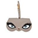Cute And Funny PU Sunglasses Case Portable Glasses Case With Hanging Buckle, Colour: Big Eyes (Gray)