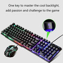 LIMEIDE GTX300 1600DPI 104 Keys USB Rainbow Suspended Backlight Wired Luminous Keyboard and Mouse Set, Cable Length: 1.4m(Black)