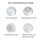 Multi-Functional Facial Cleansing Machine Beauty Massage Silicone Facial Cleansing Machine(White)