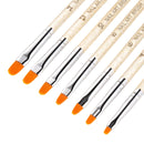 2 Sets 7 In 1 Phototherapy Pen Round Head Line Pen Transparent Rod Painted Pen Drawing Pen Nail Art Brush Tool(Silver Power)
