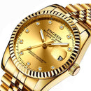 FNGEEN 7008 Men Fashion Diamond Dial Watch Couple Watch(Golden Surface)