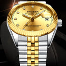 FNGEEN 7008 Men Fashion Diamond Dial Watch Couple Watch(Full Gold Black Surface)