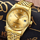 FNGEEN 7008 Men Fashion Diamond Dial Watch Couple Watch(Full Gold Black Surface)
