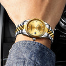 FNGEEN 7008 Men Fashion Diamond Dial Watch Couple Watch(Full Gold White Surface)