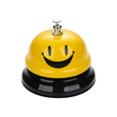 3 PCS Bar Counter Dishes Ring Bell Pendant Brass Bell Meal Bell(Yellow Smiley)