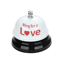 3 PCS Bar Counter Dishes Ring Bell Pendant Brass Bell Meal Bell(White LOVE)