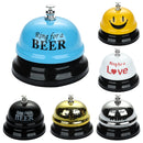 3 PCS Bar Counter Dishes Ring Bell Pendant Brass Bell Meal Bell(Blue Letters)