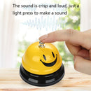 3 PCS Bar Counter Dishes Ring Bell Pendant Brass Bell Meal Bell(Yellow Smiley)