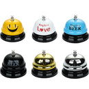 3 PCS Bar Counter Dishes Ring Bell Pendant Brass Bell Meal Bell(Blue Letters)