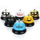 3 PCS Bar Counter Dishes Ring Bell Pendant Brass Bell Meal Bell(Black Letters)