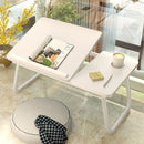 Bed Four-Speed Lifting Table Folding Laptop Desk Adjustable Dormitory Lazy Table with Cup Holder, Size: 55x32x25cm(Aurora White)