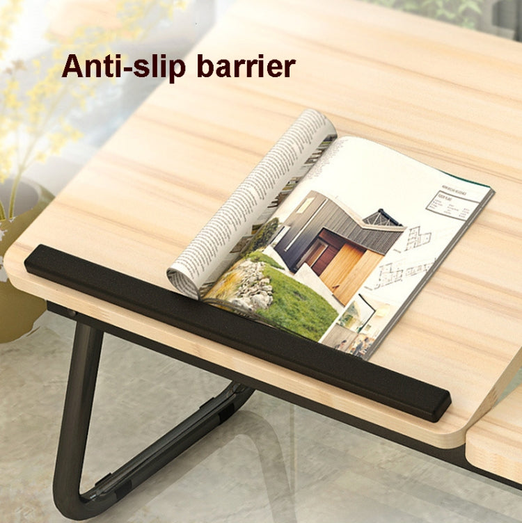 Bed Four-Speed Lifting Table Folding Laptop Desk Adjustable Dormitory Lazy Table with Cup Holder, Size: 55x32x25cm(Black Gold Wire)