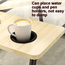 Bed Four-Speed Lifting Table Folding Laptop Desk Adjustable Dormitory Lazy Table with Cup Holder, Size: 55x32x25cm(Black Gold Wire)