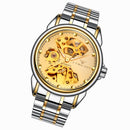 FNGEEN 8818 Men Automatic Mechanical Watch Double-Sided Hollow Watch(Between Gold Gold Surface)