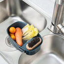 2 PCS Saddle Food Waste Drain Basket(Gentian Green)
