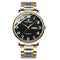 FNGEEN 7811 Middle-aged and Elderly Men Large Digital Dial Quartz Watch(Between Gold Black Surface)