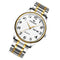 FNGEEN 7811 Middle-aged and Elderly Men Large Digital Dial Quartz Watch(Between Gold White Surface)