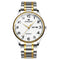 FNGEEN 7811 Middle-aged and Elderly Men Large Digital Dial Quartz Watch(Between Gold White Surface)