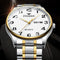 FNGEEN 7811 Middle-aged and Elderly Men Large Digital Dial Quartz Watch(Between Gold White Surface)