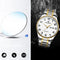 FNGEEN 7811 Middle-aged and Elderly Men Large Digital Dial Quartz Watch(Between Gold Black Surface)