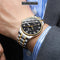 FNGEEN 7811 Middle-aged and Elderly Men Large Digital Dial Quartz Watch(Between Gold White Surface)