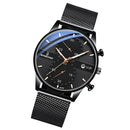 BINBONG B0158 Men Luminous Multifunctional Business Quartz Watch(Black Mash Black Shell Black Surface)