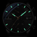 BINBONG B0158 Men Luminous Multifunctional Business Quartz Watch(Black Mash Black Shell Black Surface)