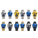 BINBONG 01 Men Locomotive Concept Diamond Dial Quartz Watch(Black Steel Blue Surface)